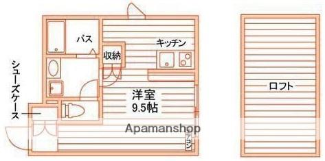 メゾン佛欄西 B棟(ワンルーム/1階)の間取り写真