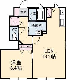 ビ・ボーンB棟(1LDK/1階)の間取り写真