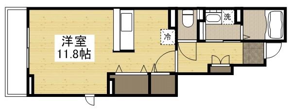 クレール弐番館(ワンルーム/1階)の間取り写真