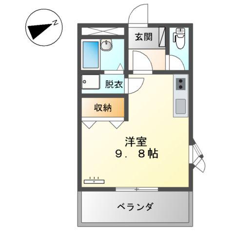 ライフシティ林(ワンルーム/2階)の間取り写真