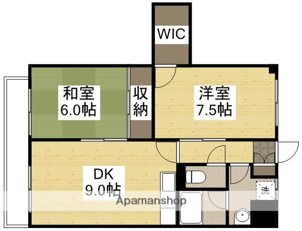 サンライズ豊成(2DK/2階)の間取り写真