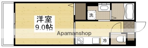 ルミエール西川原(1K/3階)の間取り写真