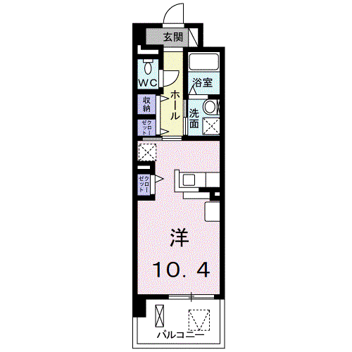 MODE EIGHT Ⅰ(ワンルーム/2階)の間取り写真