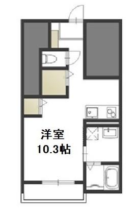 セキドア(ワンルーム/1階)の間取り写真
