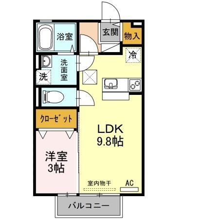 セブン 1(1LDK/1階)の間取り写真