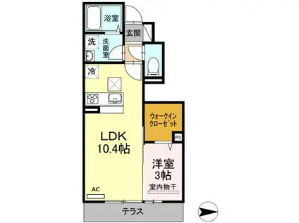 プランタン(1LDK/1階)の間取り写真