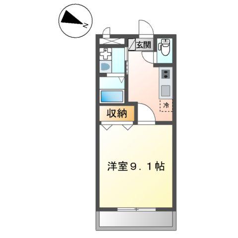 ショコラ(1K/2階)の間取り写真