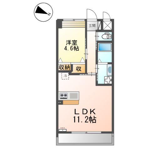 ショコラ(1LDK/2階)の間取り写真