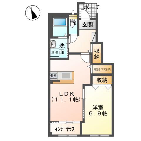 ハイム・ルースライン(1LDK/1階)の間取り写真