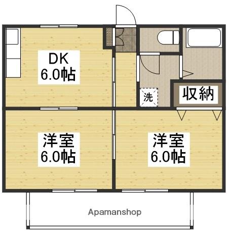 リージェント中庄パートⅠ(2DK/1階)の間取り写真