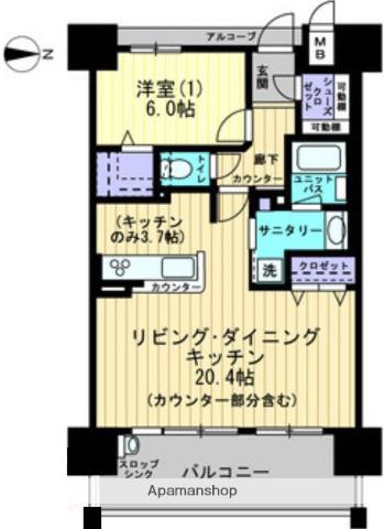 アルファステイツ問屋町Ⅱ(1LDK/12階)の間取り写真