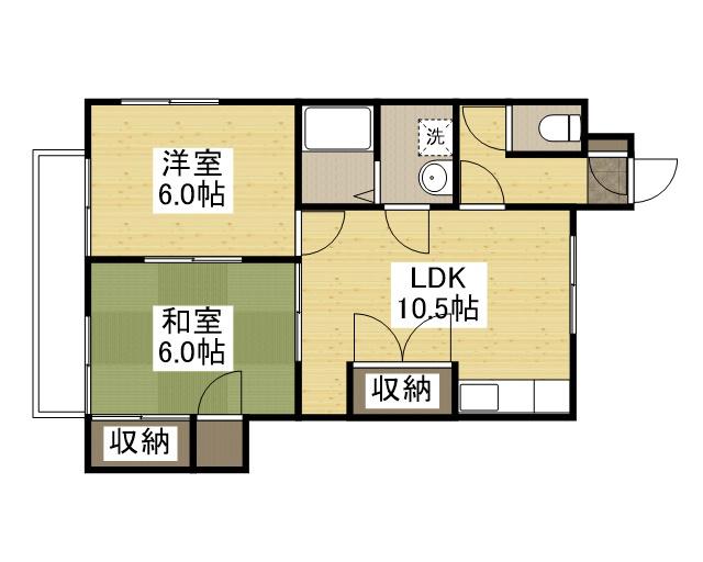 メゾン7110(2LDK/1階)の間取り写真