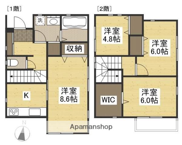 宇野線 大元駅 徒歩4分 2階建 築6年(4K)の間取り写真