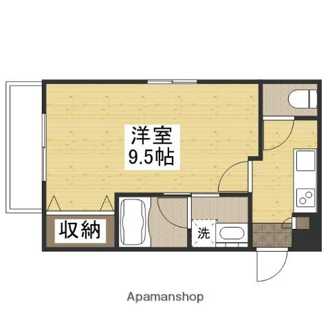 ピアマーレ大供(1K/4階)の間取り写真