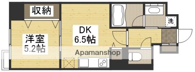 ランパス東古松(1DK/4階)の間取り写真