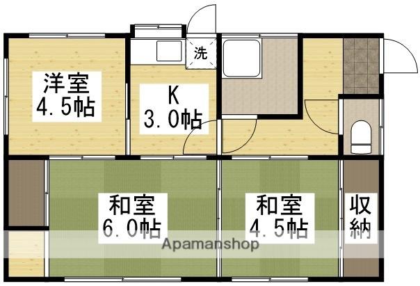 山陽本線 倉敷駅 徒歩27分 1階建 築57年(3K)の間取り写真