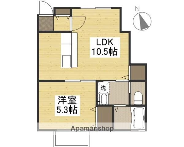 ARANCIA青江C(1LDK/1階)の間取り写真