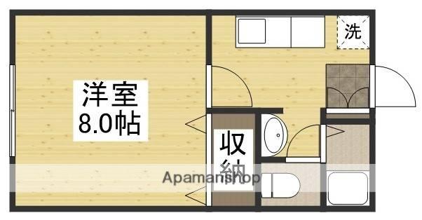 BEE-LINE N B(1K/1階)の間取り写真