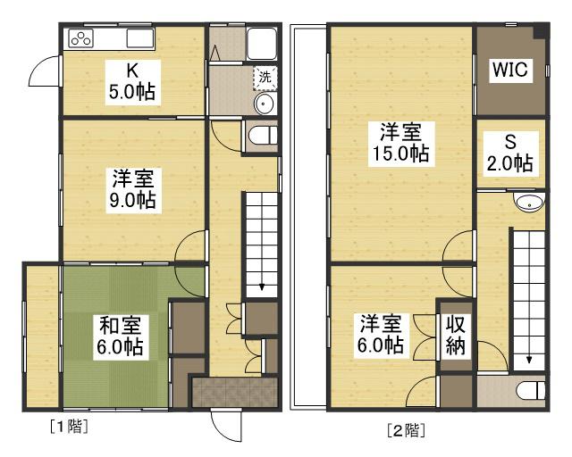 津山線 法界院駅 徒歩24分 2階建 築30年(4K)の間取り写真