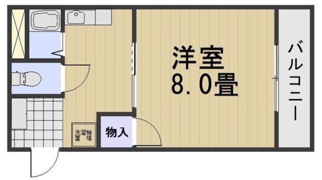 サンロイヤル豊成(1K/2階)の間取り写真