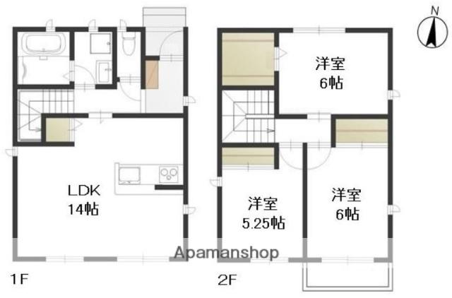 吉備線 備前三門駅 徒歩19分 2階建 築4年(3LDK)の間取り写真