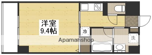 リビンコートSTUDIO奉還町ウエスト(1K/2階)の間取り写真