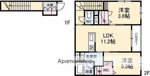 アンシャンテ大内(2LDK/2階)の間取り写真