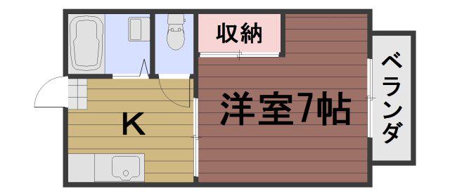 パシフィック青江(1K/2階)の間取り写真