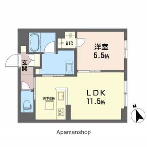 リバーサイド ハナ(1LDK/1階)の間取り写真