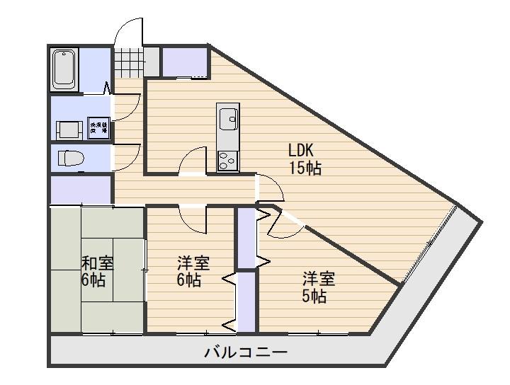 カウル湊(3LDK/3階)の間取り写真