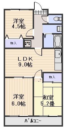アクセスワケ(3DK/1階)の間取り写真