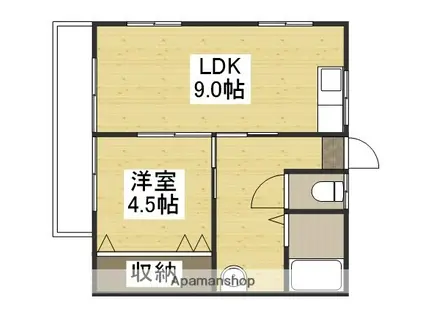 川崎医大西門前(1LDK/2階)の間取り写真