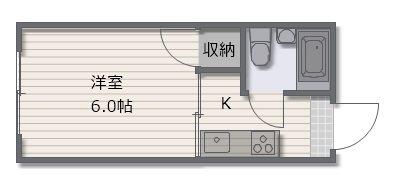 岡住マンション(1K/2階)の間取り写真