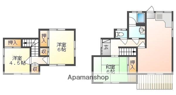 赤穂線 西川原駅 徒歩24分 2階建 築50年(3LDK)の間取り写真