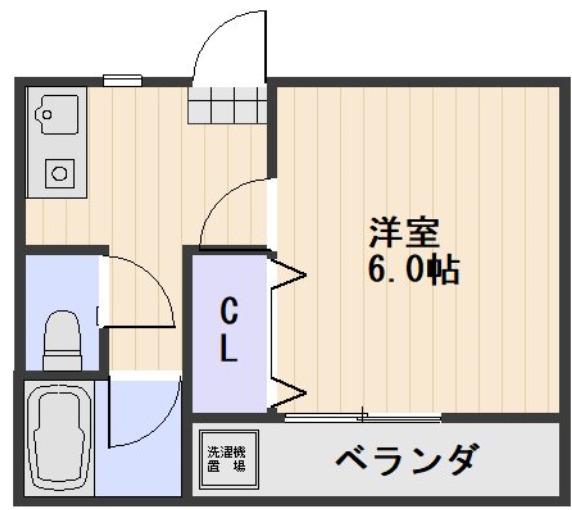 ル・クール瀬戸2棟(1K/1階)の間取り写真