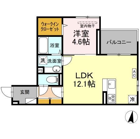 ベル・ポスト(1LDK/2階)の間取り写真