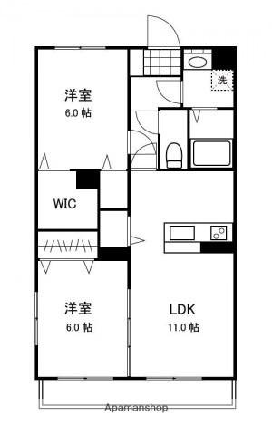 FーCITY老松町(2LDK/5階)の間取り写真