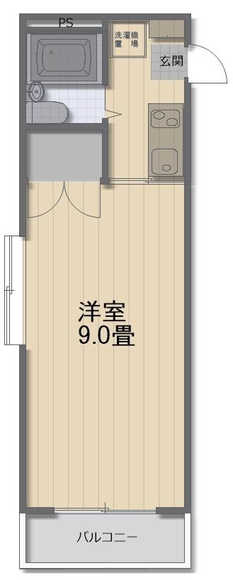 アミ半田1(1K/1階)の間取り写真