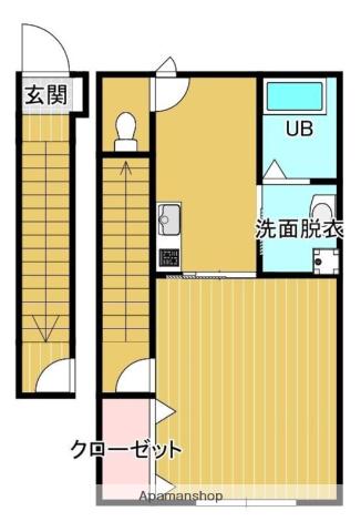 MALLOW B(1K/2階)の間取り写真