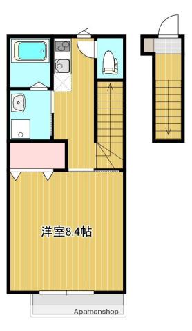 SESIRIA(1K/2階)の間取り写真
