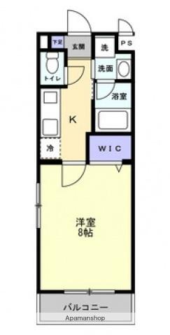 ミモザヒルズ岡山医大南(1K/4階)の間取り写真