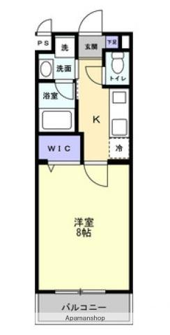 ミモザヒルズ岡山医大南(1K/5階)の間取り写真