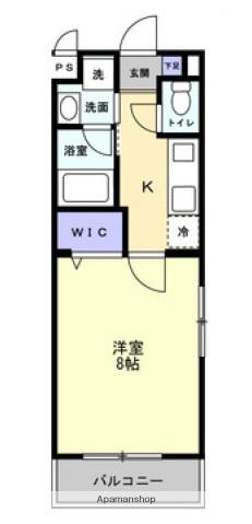 ミモザヒルズ岡山医大南(1K/5階)の間取り写真