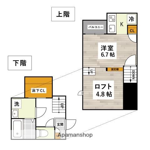 ADC倉敷マルブ(ワンルーム/1階)の間取り写真
