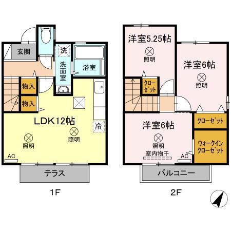 ファミリーヒルズ　Ｂ棟(3LDK)の間取り写真