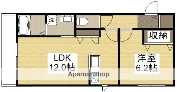 カナリア(1LDK/2階)の間取り写真