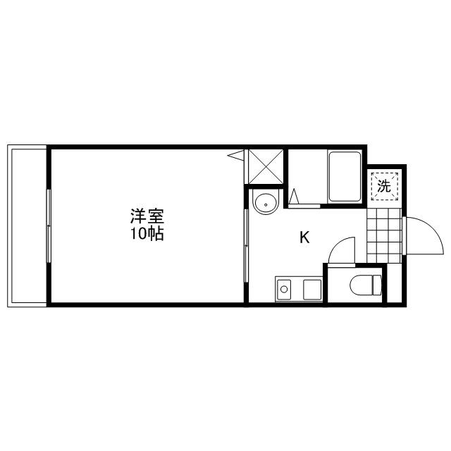 プリムローズ(1K/2階)の間取り写真