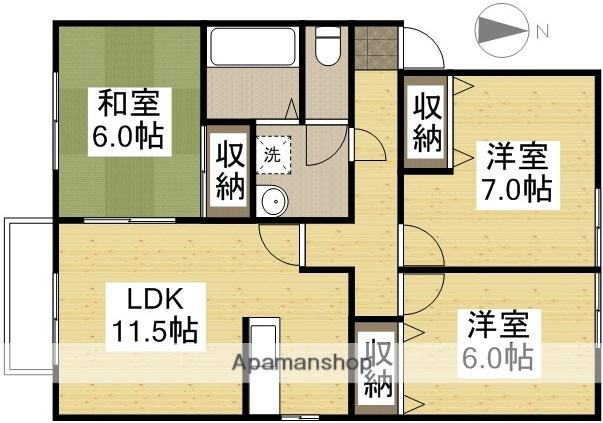 ステイブルハイツ(3LDK/1階)の間取り写真