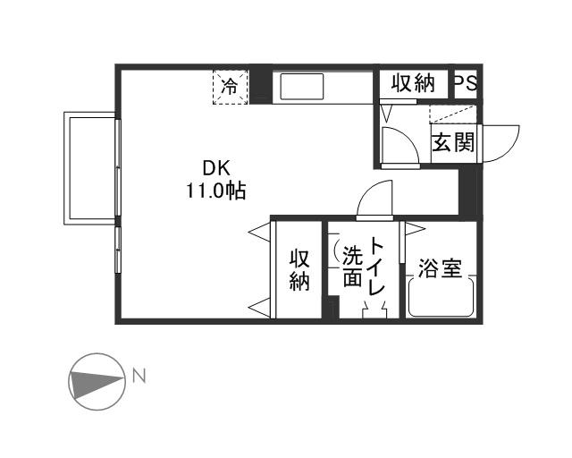 DOLCE(ワンルーム/1階)の間取り写真