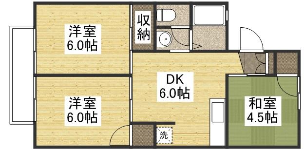 パレーシャル関(3DK/2階)の間取り写真
